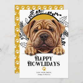 Lycklig Howlidays Shar Pei Hund jul Julkort