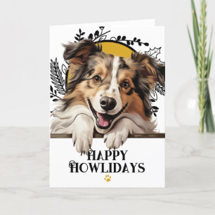 Lycklig Howlidays Shetland Sheepdog jul Helgkort
