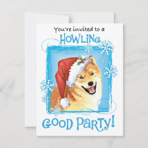 Lycklig Howlidays Shiba Inu Inbjudningar