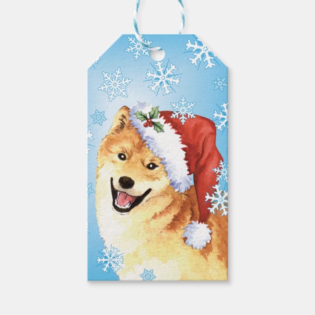 Lycklig Howlidays Shiba Inu Presentetikett (Framsidan)