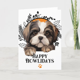 Lycklig Howlidays Shih Tzu Hund jul Helgkort