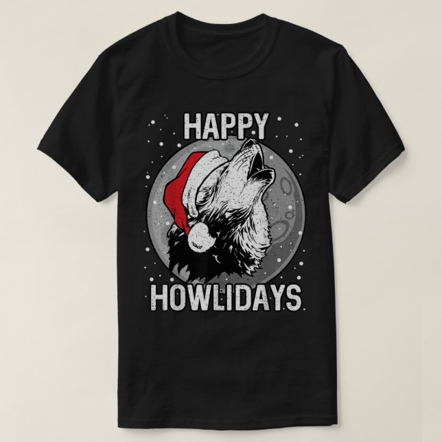 Lycklig Howlidays Shirt-Vargen T Shirt (Design framsida)