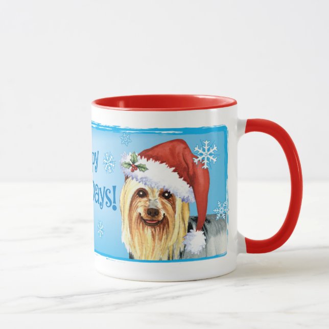 Lycklig Howlidays silkeslen Terrier Mugg (Höger)