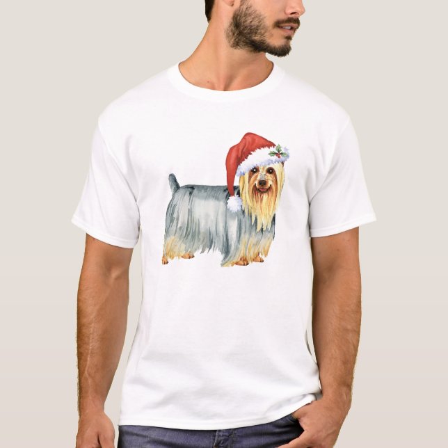 Lycklig Howlidays silkeslen Terrier T-shirt (Framsida)