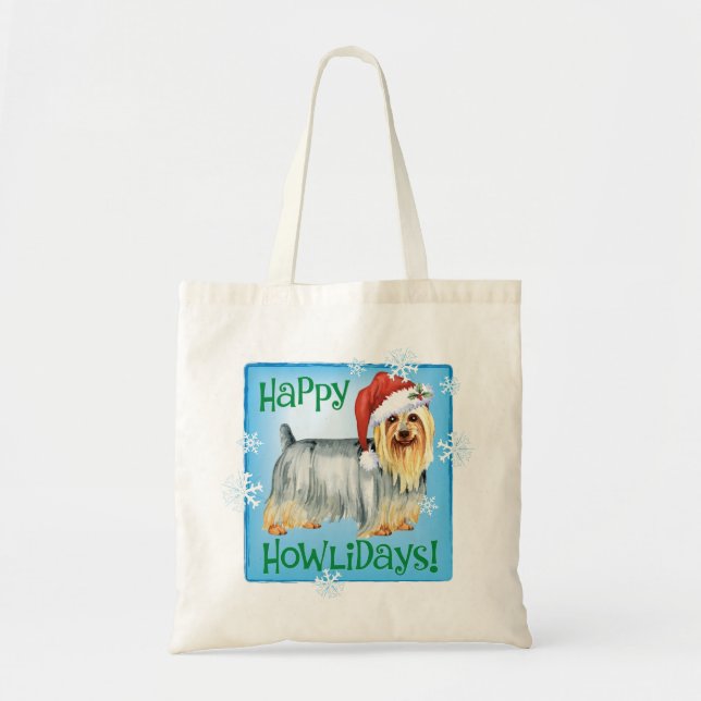 Lycklig Howlidays Silky Terrier Tygkasse (Framsidan)