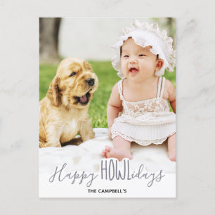 Lycklig HOWLidays Silver Grått Puppy Hund Pet Phot Helg Vykort
