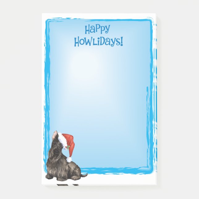Lycklig Howlidays skottTerrier Post-it Block (Framsida)