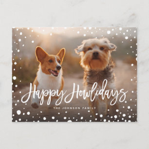 Lycklig Howlidays Snö Pet Hund Photo Helg Vykort
