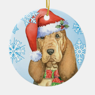 Lycklig Howlidays spårhund Julgransprydnad Keramik