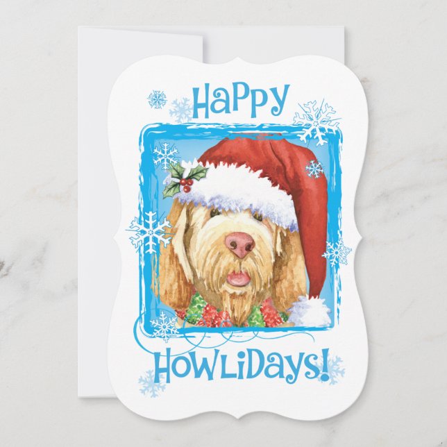 Lycklig Howlidays Spinone Italiano Helgdag Card Julkort (Framsida)