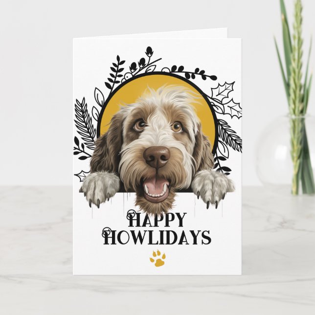Lycklig Howlidays Spinone Italiano Hund jul Helgkort (Framsida)