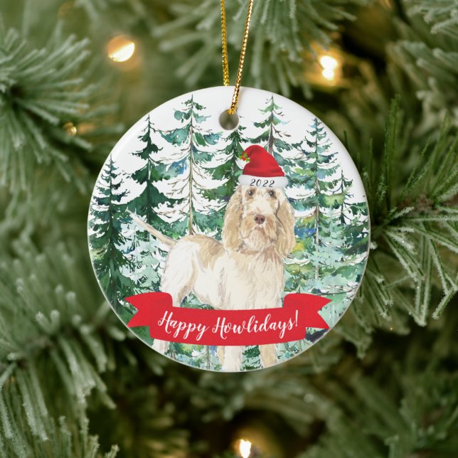 Lycklig Howlidays Spinone Italiano Hund jul Orn Julgransprydnad Keramik (Träd)