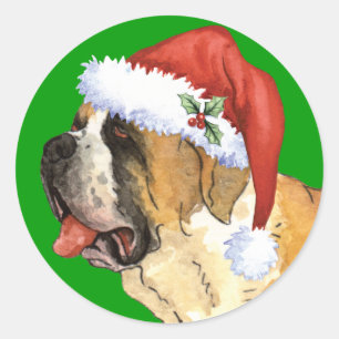 Lycklig Howlidays St. Bernard Runt Klistermärke