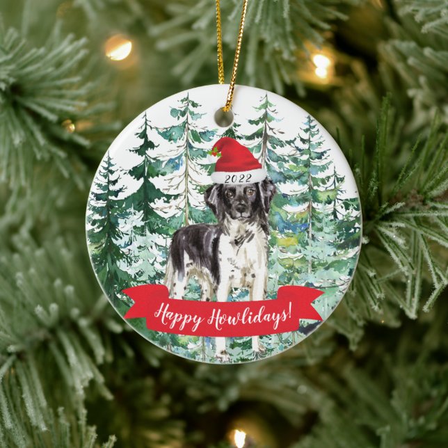 Lycklig Howlidays Stabyhoun Hund Julgransprydnad Keramik (Träd)
