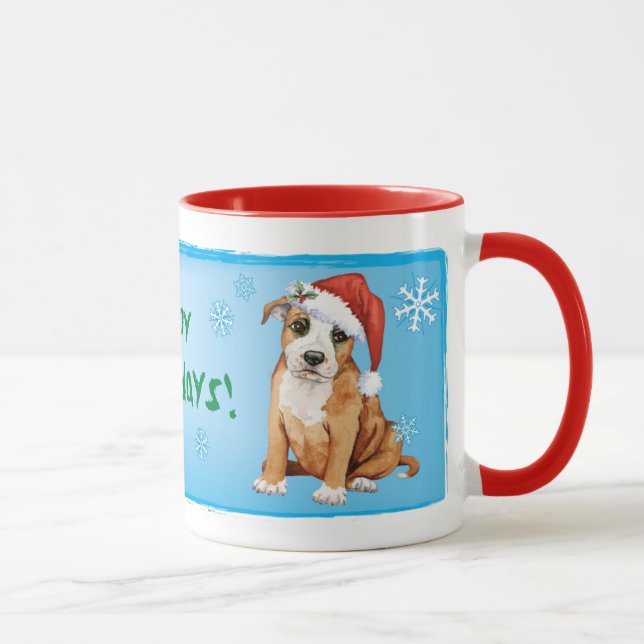 Lycklig Howlidays Stafford Bull Terrier Mugg (Höger)