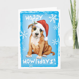 Lycklig Howlidays Staffordshire tjurTerrier Helgkort