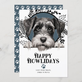 Lycklig Howlidays Standard Schnauzer Hund jul Julkort