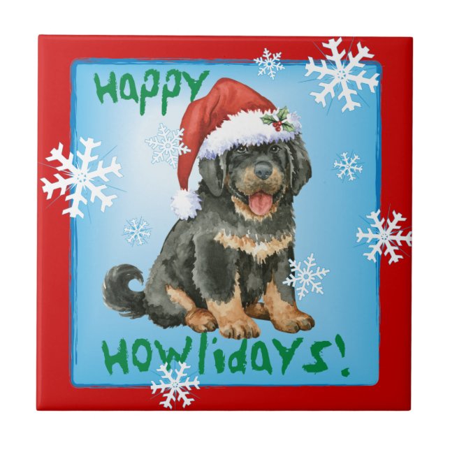 Lycklig Howlidays Tibetanska Mastiff Kakelplatta (Framsidan)