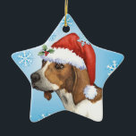 Lycklig Howlidays Treeing fotgängare Julgransprydnad Keramik<br><div class="desc">Fira julhelgen med en Treeing fotgängareCoonhound som ha på sig en Santa hatt. Underbar helgdaggåvaidé för Hund-älska familj och vänner för fotgängare. Lyckliga Howlidays!</div>