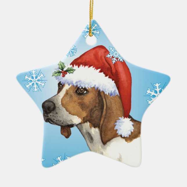 Lycklig Howlidays Treeing fotgängare Julgransprydnad Keramik (Framsidan)