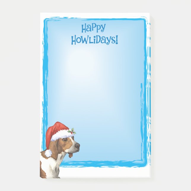 Lycklig Howlidays Treeing fotgängare Post-it Block (Framsida)