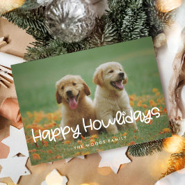 Lycklig Howlidays underliga Cute Hund Photo Julkort