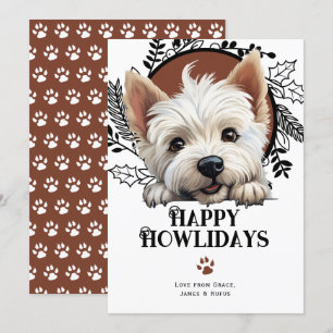 Lycklig Howlidays Väster Highland Terrier jul Julkort