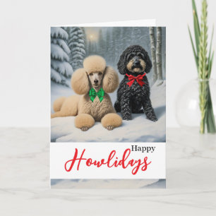 Lycklig Howlidays-vinter med Pudel och Schnoodle Kort