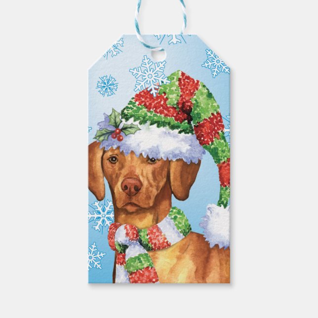 Lycklig Howlidays Vizsla Presentetikett (Framsidan)
