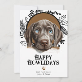 Lycklig Howlidays Weimaraner Hund jul Julkort