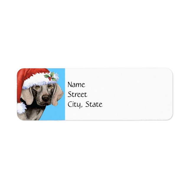 Lycklig Howlidays Weimaraner Returadress Etikett (Framsidan)