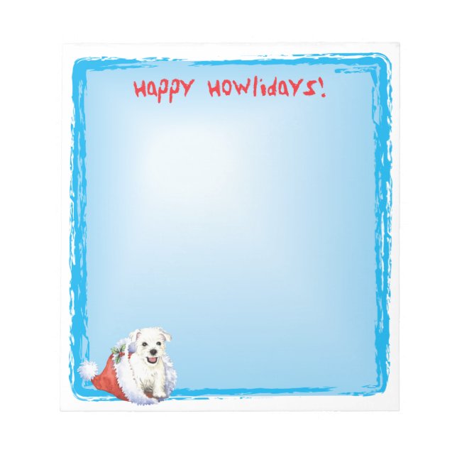 Lycklig Howlidays Westie Anteckningsblock (Framsida)