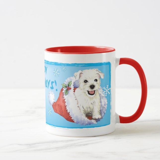 Lycklig Howlidays Westie Mugg (Höger)