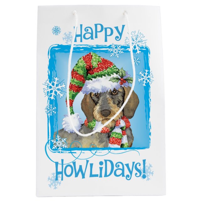 Lycklig Howlidays Wirehjärn Dachshund (Framsidan)