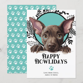 Lycklig Howlidays Xoloitzcuintli Hund jul Julkort