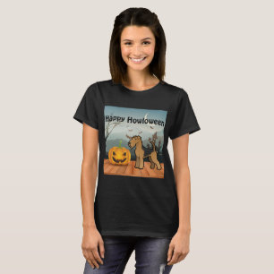 Lycklig Howloween Airedale Terrier T Shirt