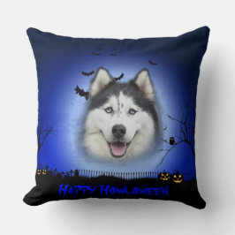 Lycklig Howloween Husky Kudde