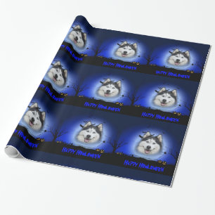 Lycklig Howloween Husky Presentpapper