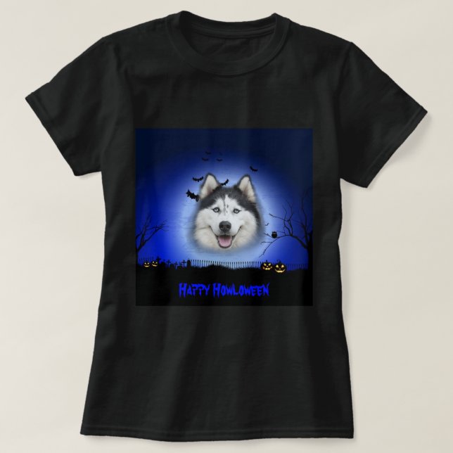 Lycklig Howloween Husky Tröja (Design framsida)