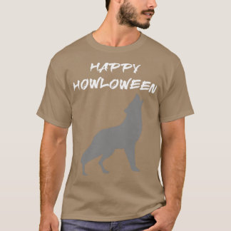 Lycklig Howloween med ihålig varg T Shirt