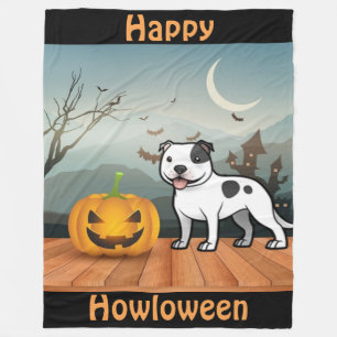 Lycklig Howloween Stafford Bull Terrier Fleecefilt