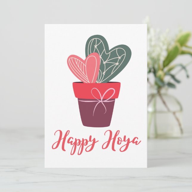 Lycklig Hoya Söt Kärlek Alla Hjärtans Dag Romantis Julkort (Stående Fram)