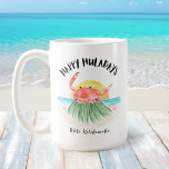 Lycklig Huladays Crab Tropical Beach-jul Kaffemugg<br><div class="desc">Ge helgdag cheer med en tropisk snopp till din morgonrutin med den här "Lycklig Huladays Crab Tropical Beach God Mugg". Den har en söt krabbhula som dansar i sol vid vinkara sköldpadda, den matchar perfekt jul- och strandviber. Mugg:s generösa storlek garanterar en betydande servering av din favoritkaka för helgdag eller...</div>