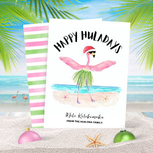 Lycklig Huladays Flamingo Beach-jul Julkort