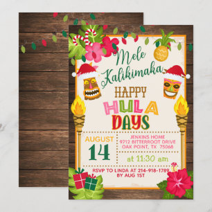 Lycklig HulaDays Jul Luau-inbjudan Inbjudningar