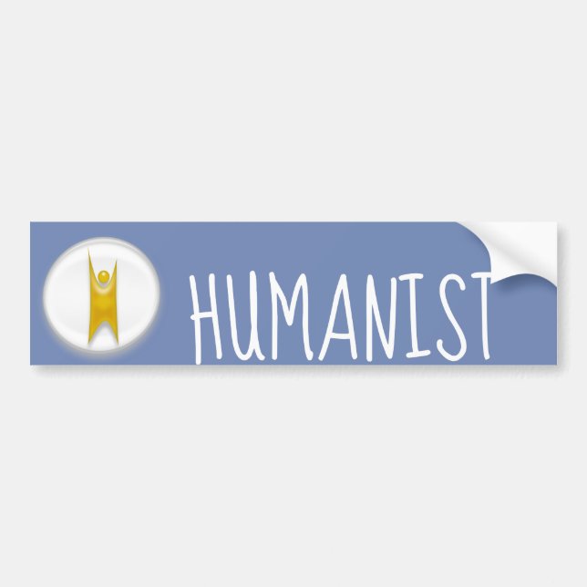 Lycklig Human Humanist Bildekal (Framsidan)