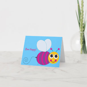 Lycklig humla Notecard för bi Kort
