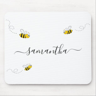 Lycklig humla, sommartid, roligt humor, monogram musmatta