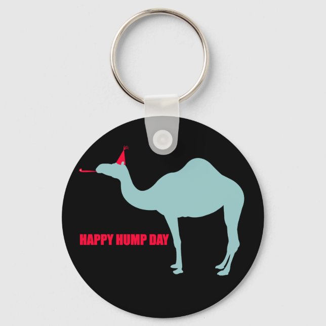 Lycklig Hump Day Camel Nyckelring (Framsida)