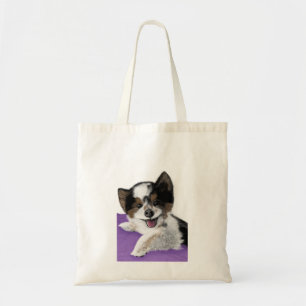 Lycklig hund ansikte Tote Bag Tygkasse